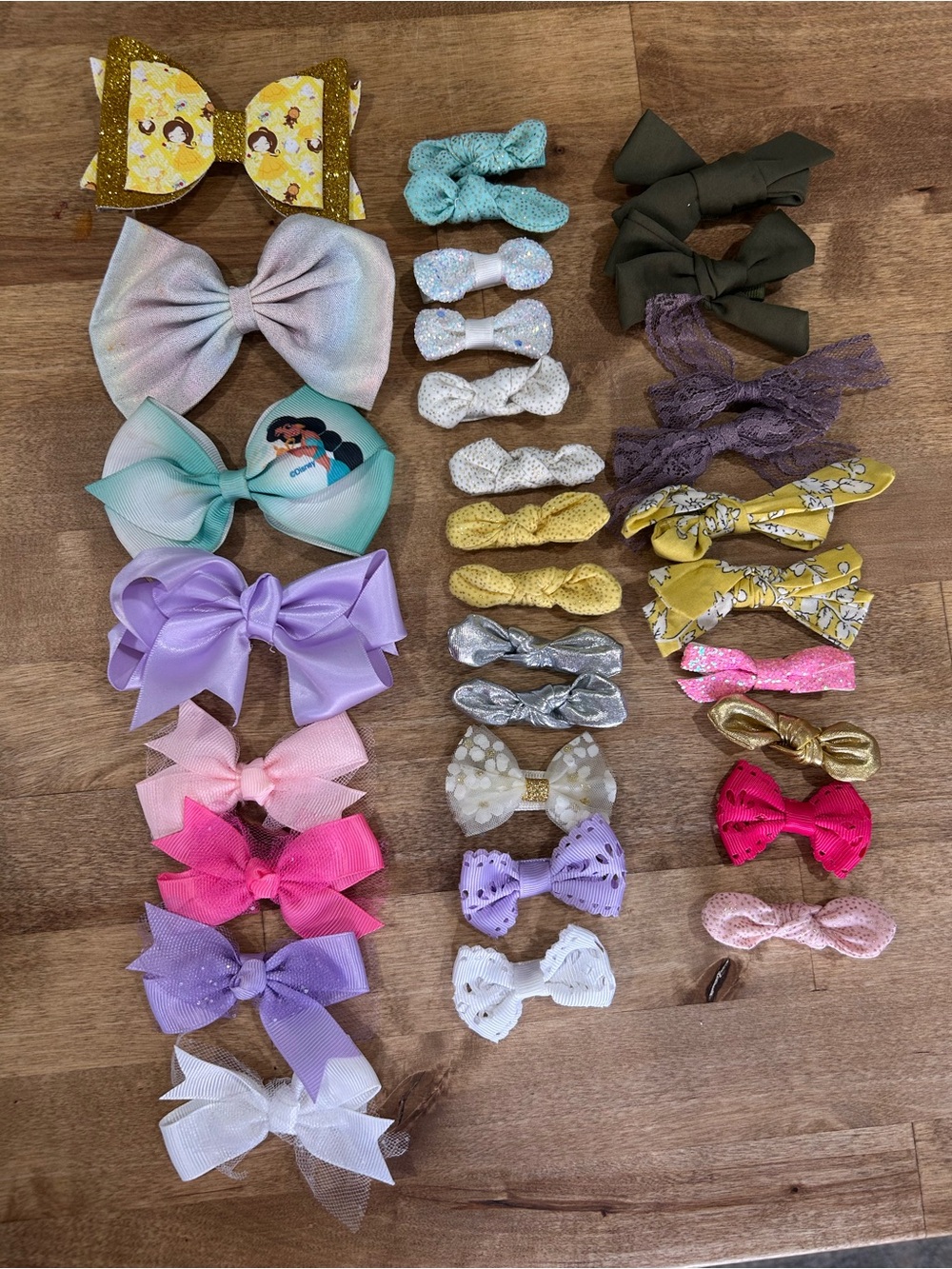 Mixed Girls Hair Bow Bundle - Pastel, Yellow, Purple, Pink, Mint